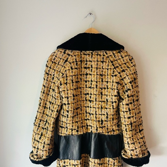 Mayle Vintage Tweed Black and Tan Coat RARE - Picture 8 of 9